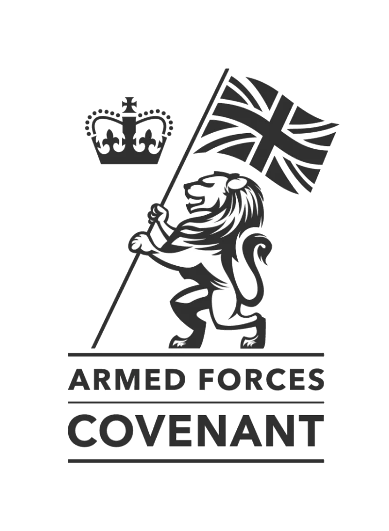 Logo: Armed Forces Covenant - Proudly Supporting Those Who Serve.