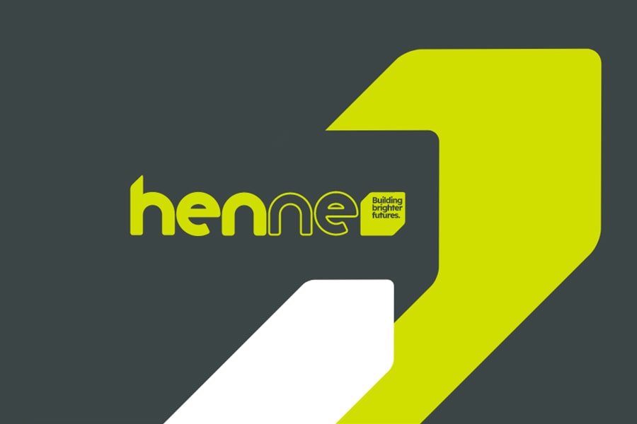 Logo: henne Building brighter futures.